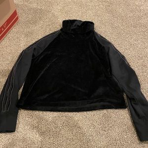 Adidas velvet turtleneck cropped tee